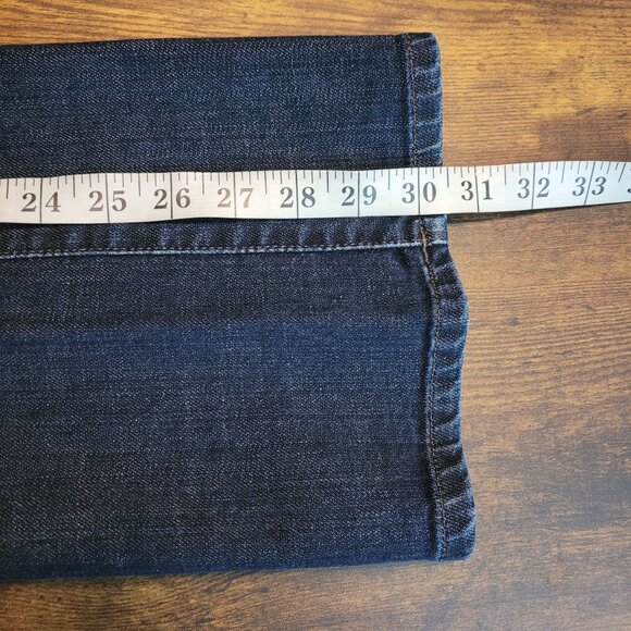 Vtg GAP Jeans Women 6 R Bowery Curvy Flare Low Rise Button Flap Dark Wash Y2K - Picture 10 of 12